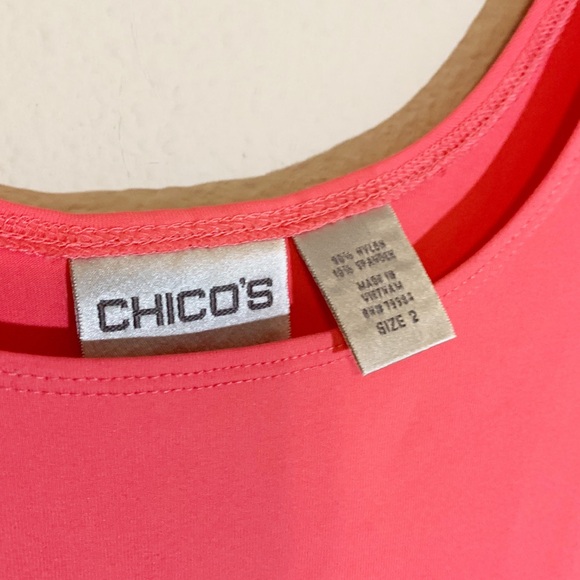 Chico’s (size 2)(12) woman’s microfiber coral/pink tank top shell - Picture 4 of 7